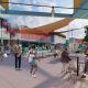 renderings of a shipping container plaza in delray beach